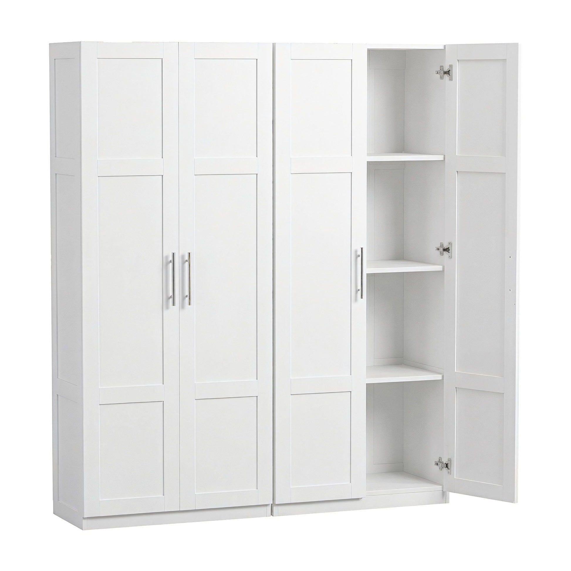 Artiss 2x Buffet Sideboard Cabinet Pantry Hutch Kitchen Storage Organiser White FUR-W-WR03-WH-ABX2