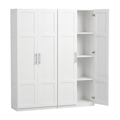 Artiss 2x Buffet Sideboard Cabinet Pantry Hutch Kitchen Storage Organiser White FUR-W-WR03-WH-ABX2
