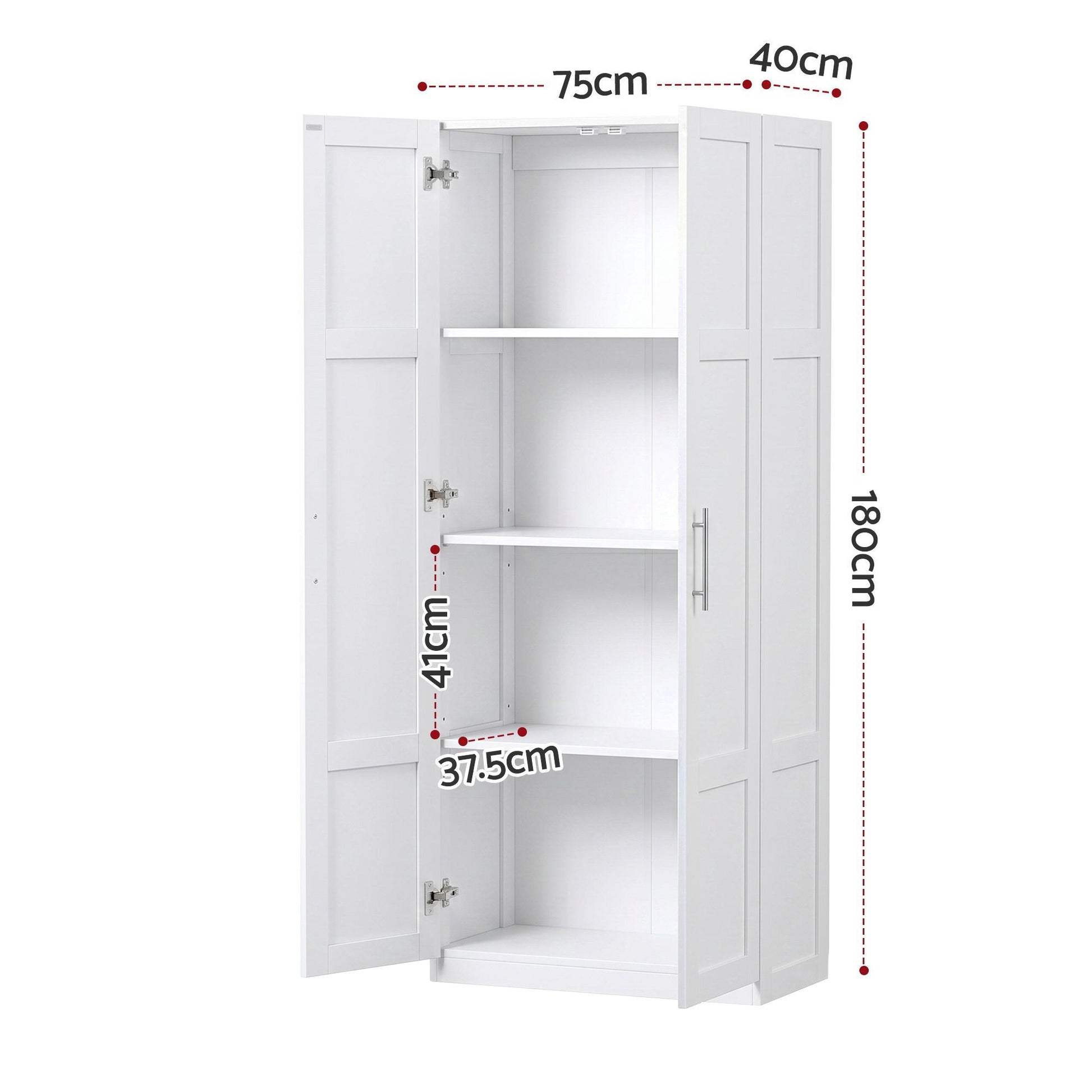 Artiss 2x Buffet Sideboard Cabinet Pantry Hutch Kitchen Storage Organiser White FUR-W-WR03-WH-ABX2