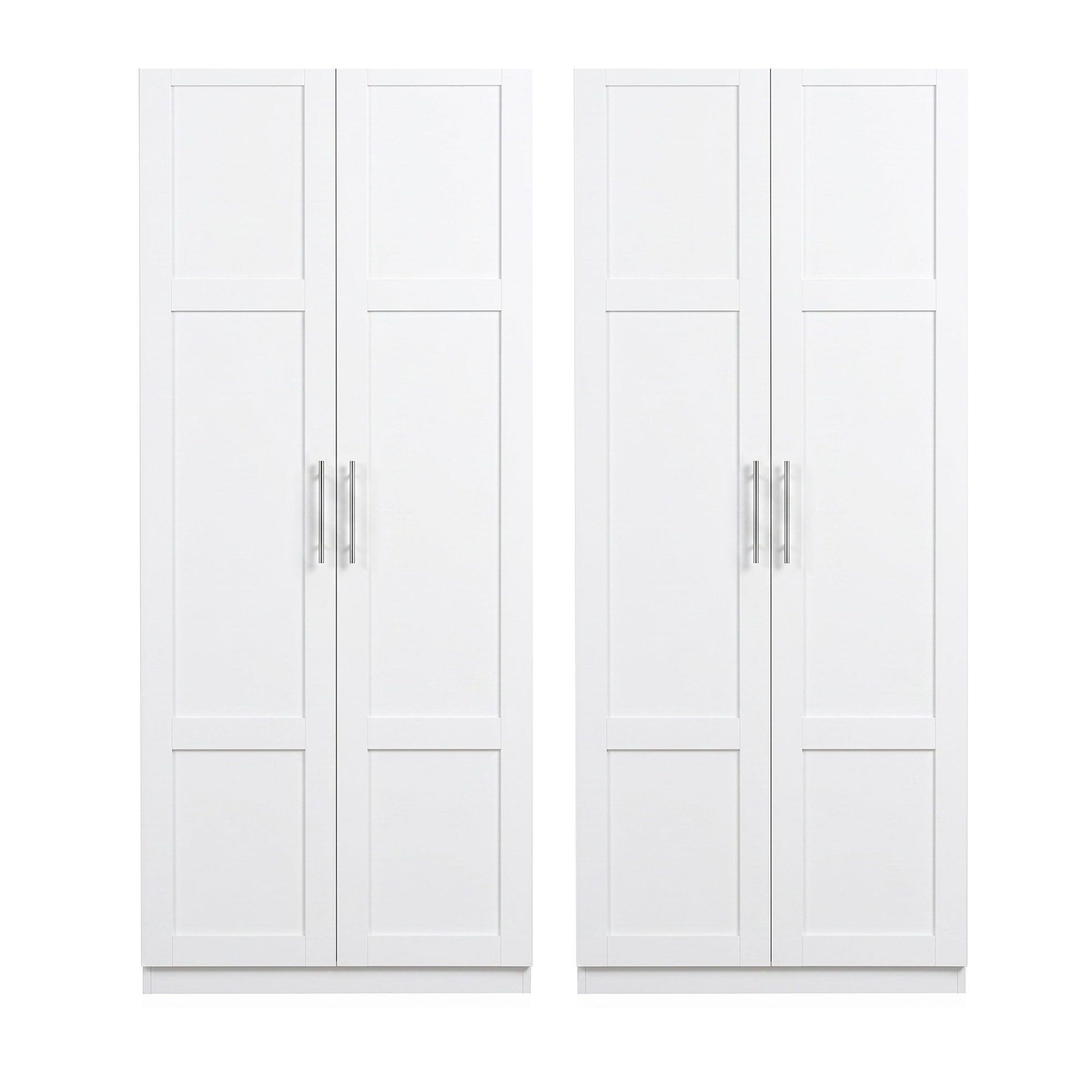 Artiss 2x Buffet Sideboard Cabinet Pantry Hutch Kitchen Storage Organiser White FUR-W-WR03-WH-ABX2