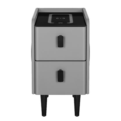 Artiss Smart Bedside Table 2 Drawers with Wireless Charging Ports LED Grey AIDA FUR-X-BS-LED-02-GY