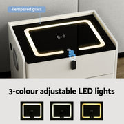 Artiss Smart Bedside Table Wireless Charging - BESS White FUR-X-BS-LED-05-WH