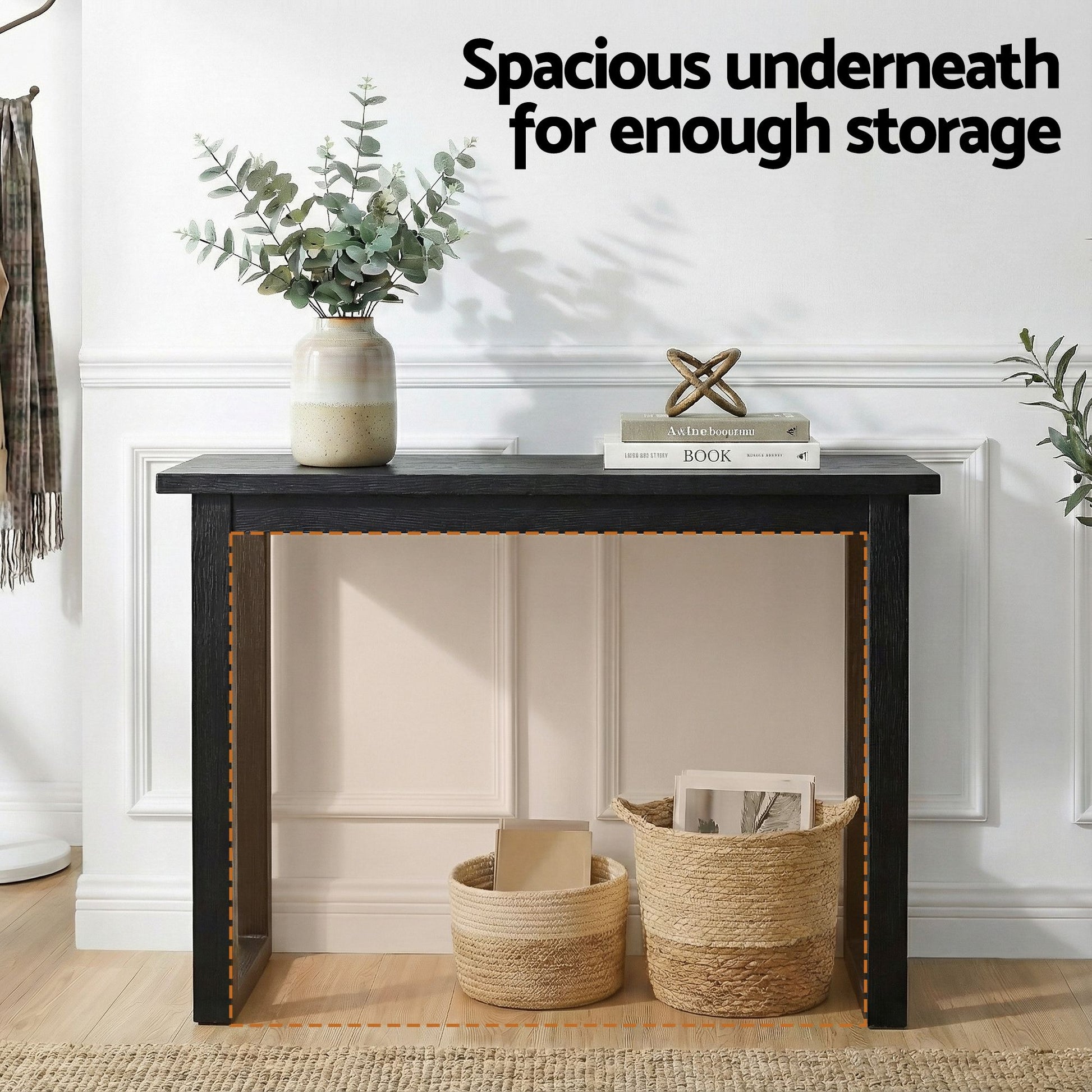 Artiss Console Table 110CM Black FUR-Y-CST-01-BK