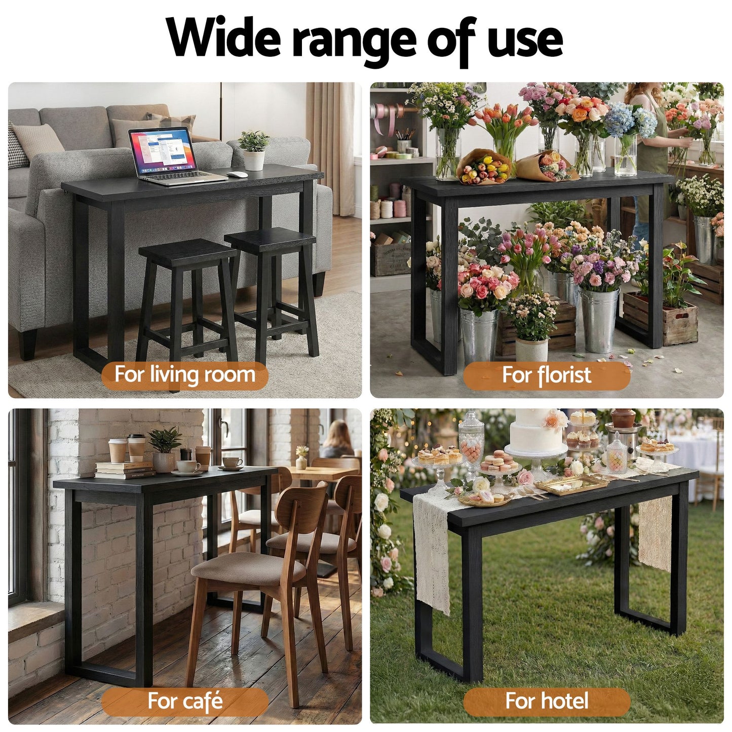 Artiss Console Table 110CM Black FUR-Y-CST-01-BK