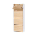 Artiss Shoe Rack Cabinet 24 Pairs Adjustable Shelf Pine FUR-Y-SHOE-4D-WHWD-AB