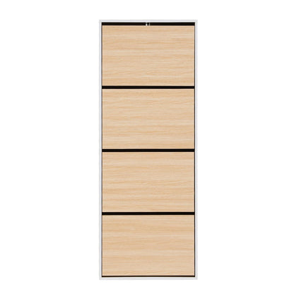 Artiss Shoe Rack Cabinet 24 Pairs Adjustable Shelf Pine FUR-Y-SHOE-4D-WHWD-AB