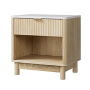 Artiss Bedside Table Nightstand 1 Drawer Shelves Pine FUR-Z-BS-01-WD