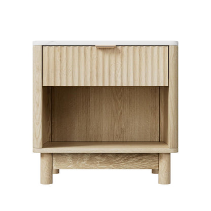 Artiss Bedside Table Nightstand 1 Drawer Shelves Pine FUR-Z-BS-01-WD