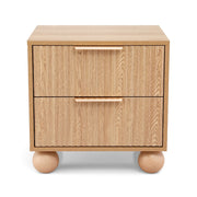 Artiss Rattan Bedside Table 2 Drawers Pine FUR-Z-BS-03-WD