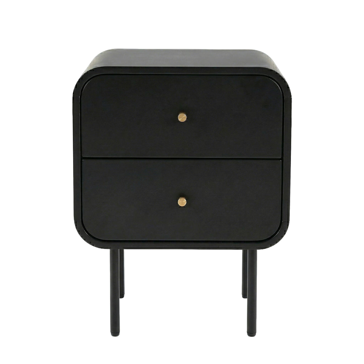 Artiss Bedside Table 2 Drawers Side End Table Nightstand Black FUR-Z-BS-04-BK