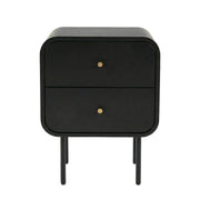 Artiss Bedside Table 2 Drawers Side End Table Nightstand Black FUR-Z-BS-04-BK