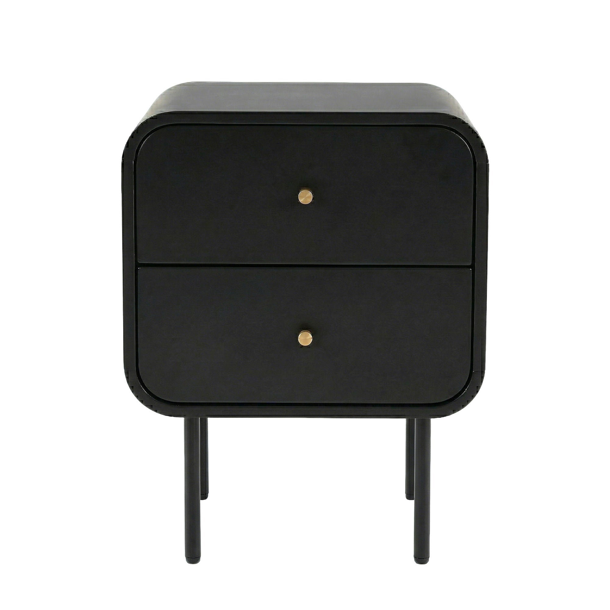 Artiss Bedside Table 2 Drawers Side End Table Nightstand Black FUR-Z-BS-04-BK