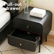 Artiss Bedside Table 2 Drawers Side End Table Nightstand Black FUR-Z-BS-04-BK
