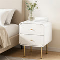 Artiss Bedside Table 2 Drawers Side End Table Nightstand White FUR-Z-BS-04-WHWD