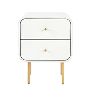 Artiss Bedside Table 2 Drawers Side End Table Nightstand White FUR-Z-BS-04-WHWD