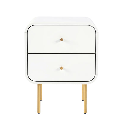 Artiss Bedside Table 2 Drawers Side End Table Nightstand White FUR-Z-BS-04-WHWD