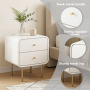 Artiss Bedside Table 2 Drawers Side End Table Nightstand White FUR-Z-BS-04-WHWD