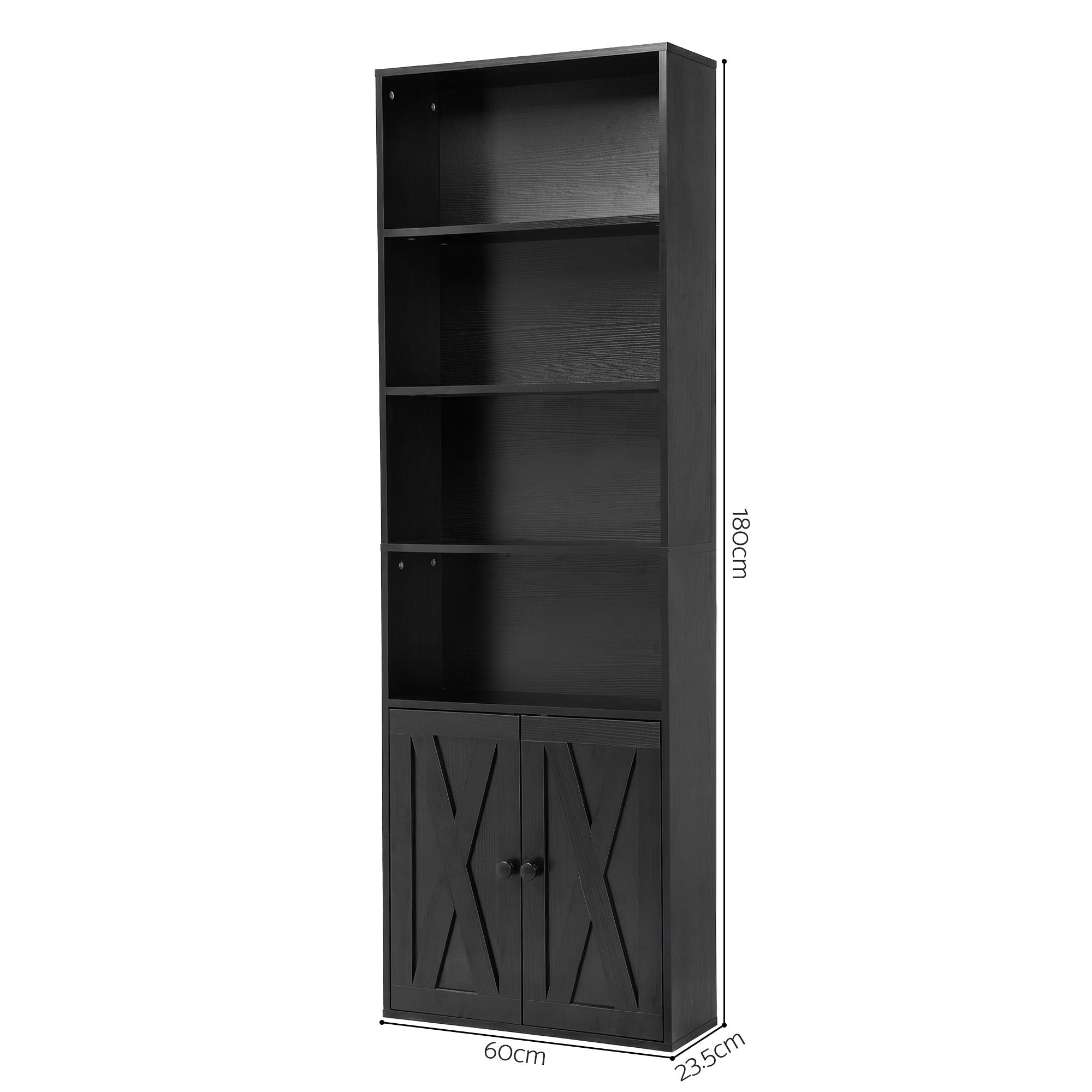 Artiss 6-Tier Bookshelf Display Cabinet Storage Black FUR-Z-BSHELF-6T-BK