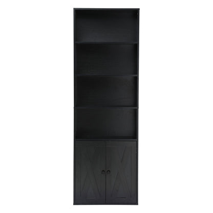 Artiss 6-Tier Bookshelf Display Cabinet Storage Black FUR-Z-BSHELF-6T-BK