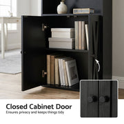 Artiss 6-Tier Bookshelf Display Cabinet Storage Black FUR-Z-BSHELF-6T-BK