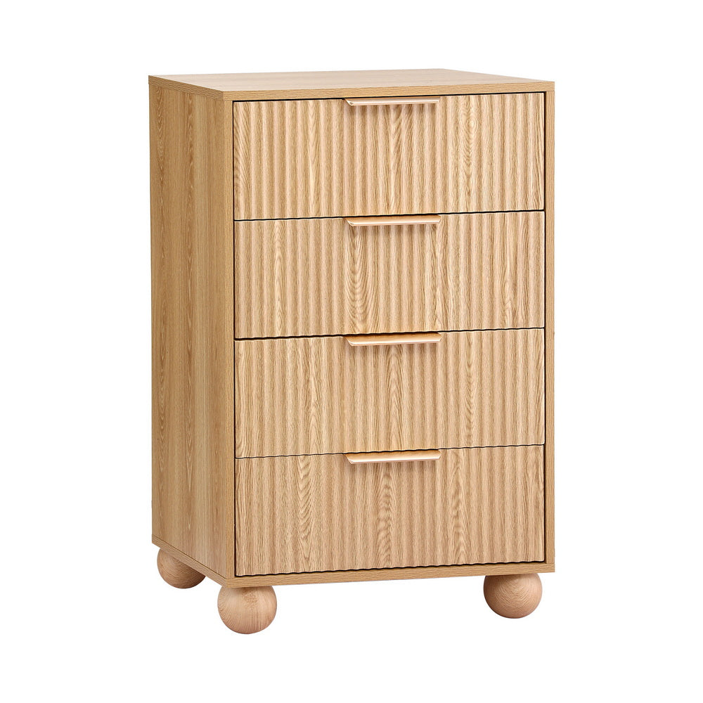Artiss 4 Chest of Drawers Dresser Tallboy Pine FUR-Z-CDR-03-4D-WD-AB