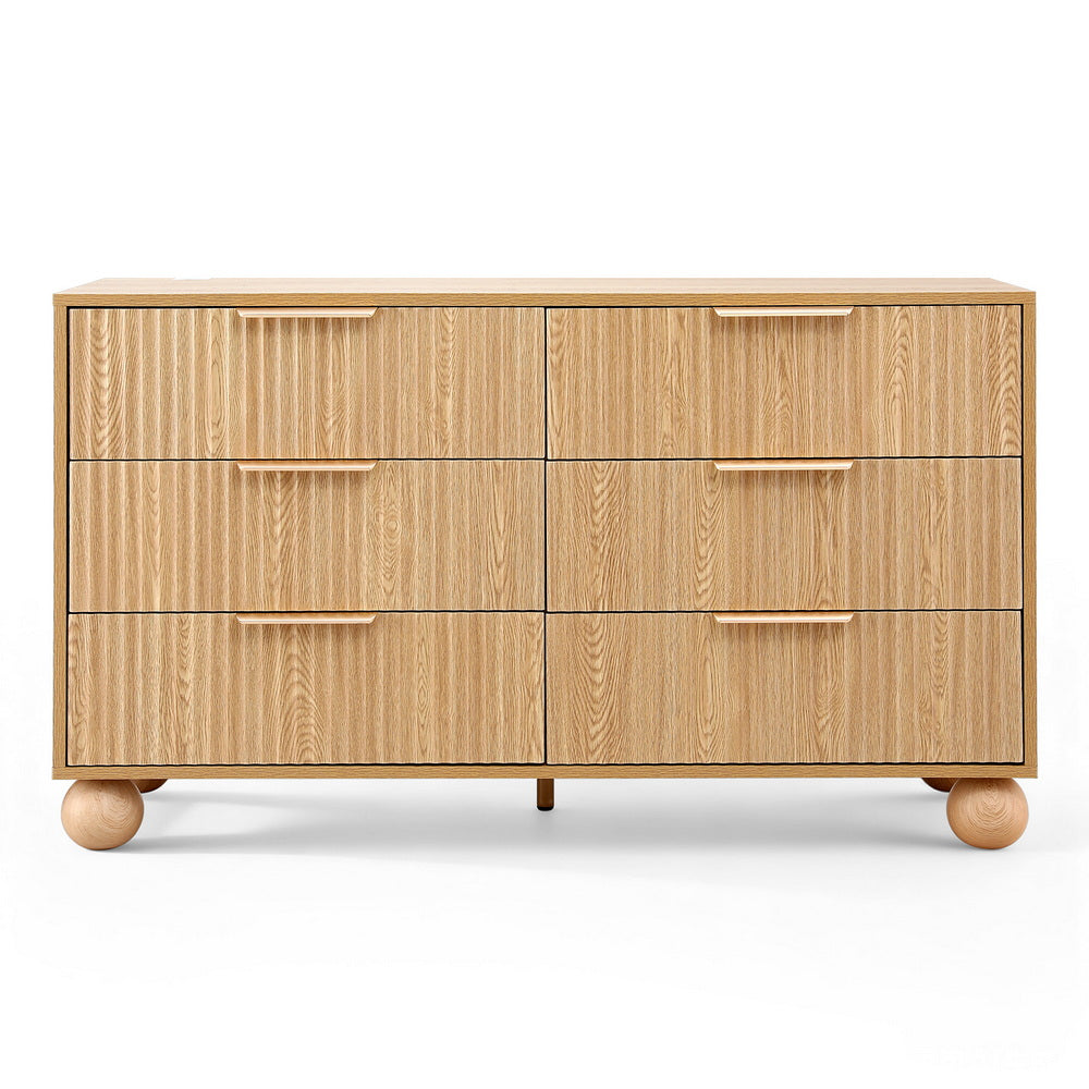 Artiss 6 Chest of Drawers Dresser Tallboy Pine FUR-Z-CDR-04-6D-WD-AB
