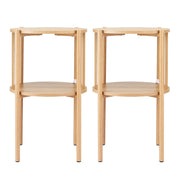 Artiss Set of 2 End Tables Coffee Table 2-Tier Round Wood FUR-Z-COF-01-WDX2