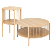 Artiss Coffee Table 2-Tier Round Wood FUR-Z-COF-0102-WD