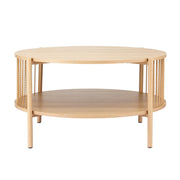 Artiss Coffee Table 2-Tier Round Wood FUR-Z-COF-02-WD