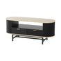 Artiss Coffee Table Drawer Shelf Wood&Black FUR-Z-COF-04-BKWD