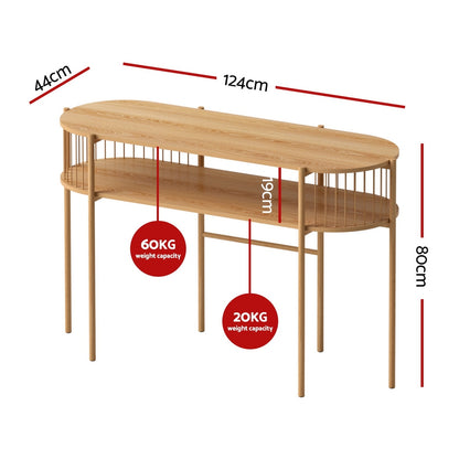 Artiss Console Table 124CM Pine FUR-Z-CST-01-WD