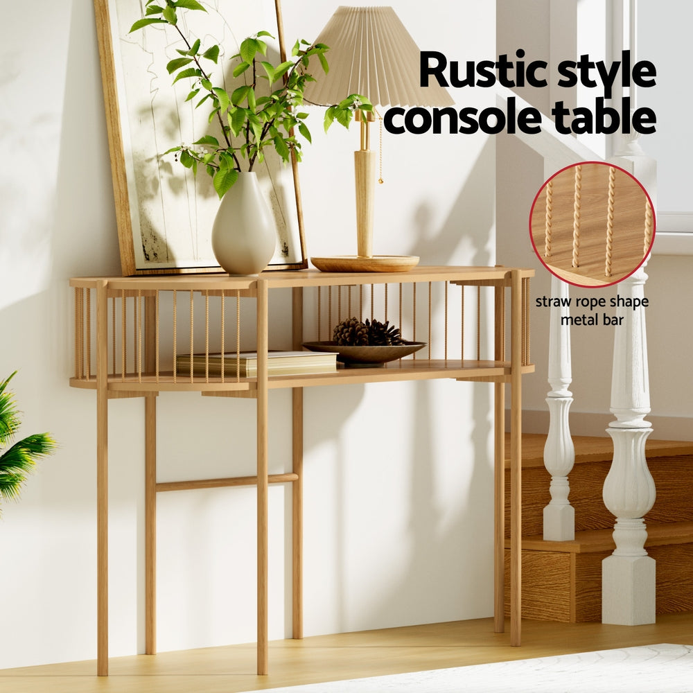 Artiss Console Table 124CM Pine FUR-Z-CST-01-WD