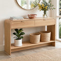 Artiss Console Table Hallway Entryway Storage Drawer Shelf Curved Edge 120CM Pine FUR-Z-CST-03-WD
