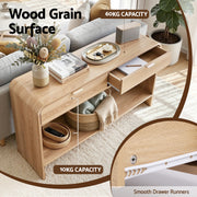 Artiss Console Table Hallway Entryway Storage Drawer Shelf Curved Edge 120CM Pine FUR-Z-CST-03-WD