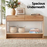 Artiss Console Table Hallway Entryway Storage Drawer Shelf Curved Edge 120CM Pine FUR-Z-CST-03-WD