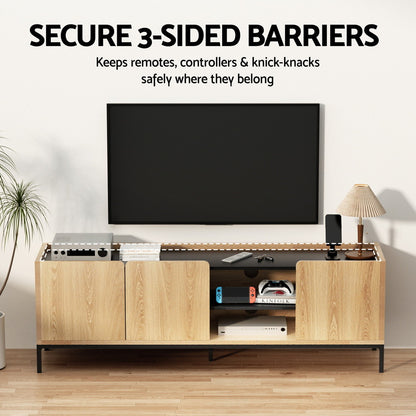 Artiss TV Unit Entertainment Unit Storage Cabinet Shelf 160cm Pine FUR-Z-CT01-TV160-WD-AB