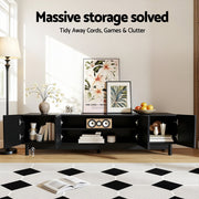 Artiss TV Unit Entertainment Unit Storage Cabinet 180cm Black FUR-Z-CT02-TV180-BK-AB