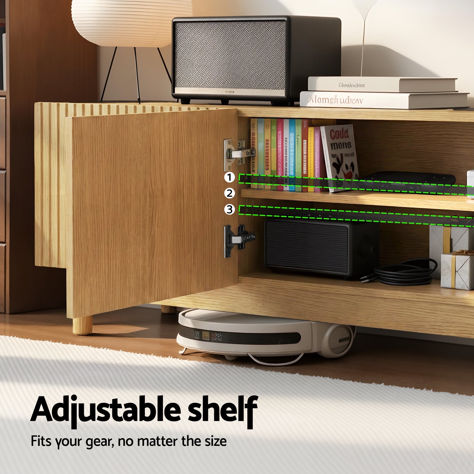 Artiss TV Unit Entertainment Unit Storage Cabinet 180cm Pine FUR-Z-CT02-TV180-WD-AB