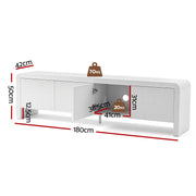 Artiss TV Unit Entertainment Unit Storage Cabinet 180cm White FUR-Z-CT03-TV180-WH-AB