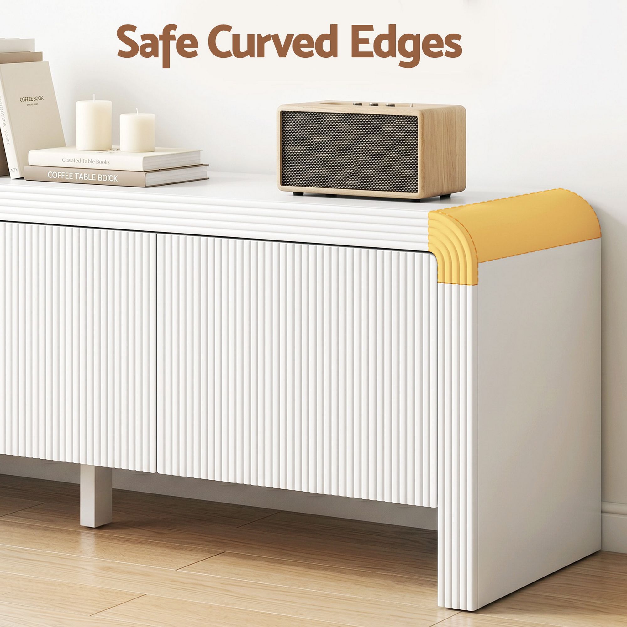 Artiss TV Unit Entertainment Unit Storage Cabinet 180cm White FUR-Z-CT03-TV180-WH-AB