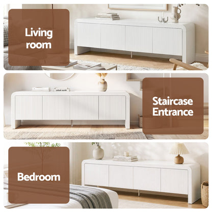 Artiss TV Unit Entertainment Unit Storage Cabinet 180cm White FUR-Z-CT03-TV180-WH-AB