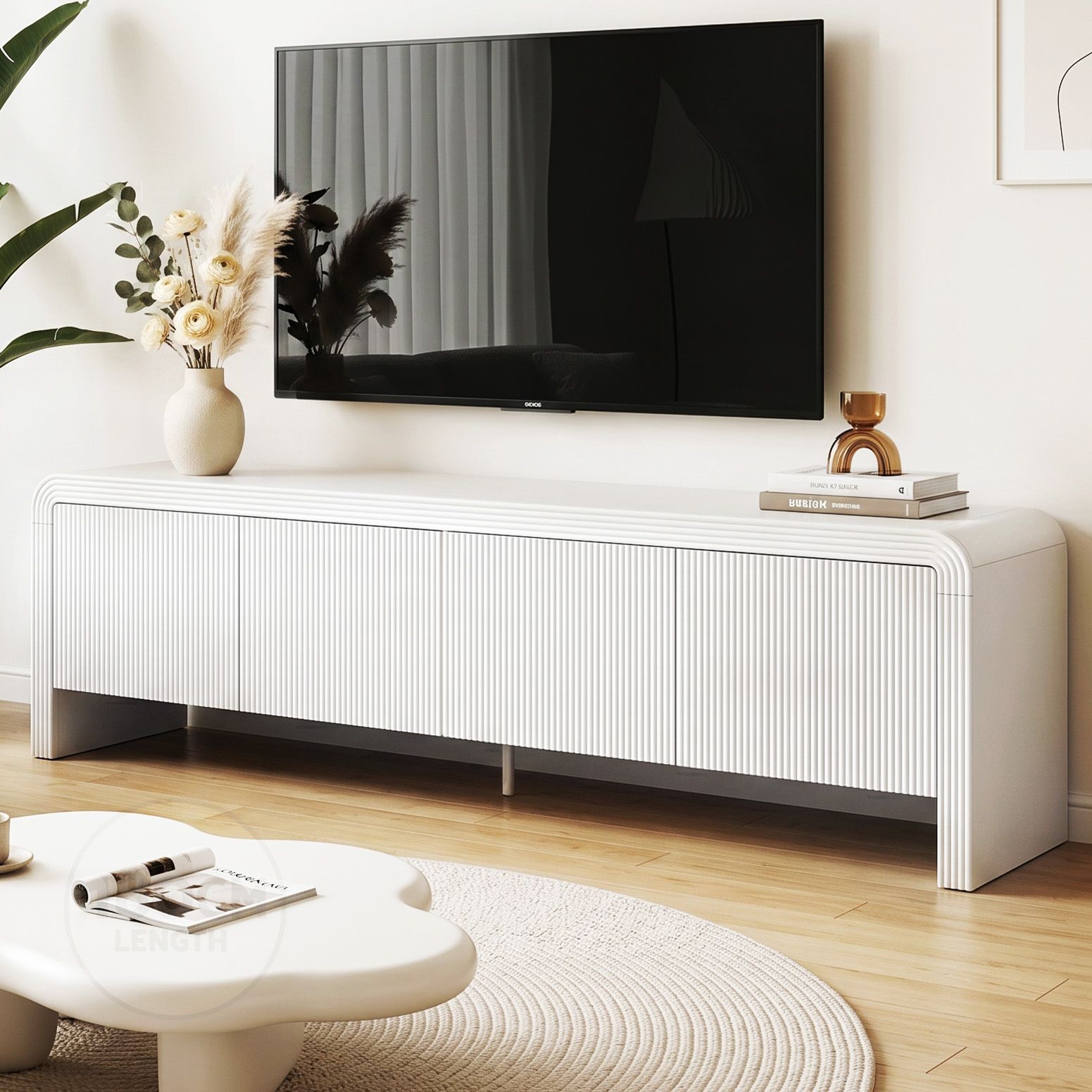 Artiss TV Unit Entertainment Unit Storage Cabinet 180cm White FUR-Z-CT03-TV180-WH-AB