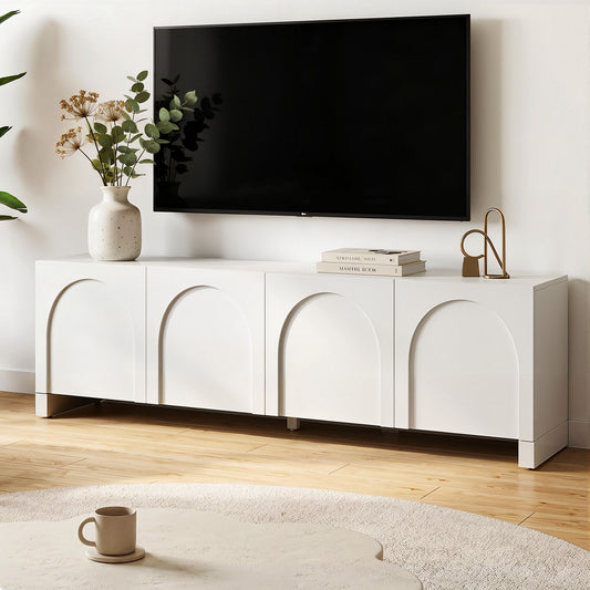 Artiss TV Unit Entertainment Unit Storage Cabinet Adjustable Shelf 180cm White FUR-Z-CT04-TV180-WH-AB