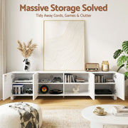 Artiss TV Unit Entertainment Unit Storage Cabinet Adjustable Shelf 180cm White FUR-Z-CT04-TV180-WH-AB