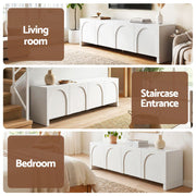 Artiss TV Unit Entertainment Unit Storage Cabinet Adjustable Shelf 180cm White FUR-Z-CT04-TV180-WH-AB