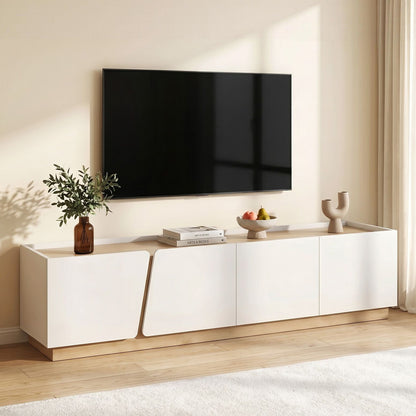 Artiss 180cm TV Unit Storage Cabinet Living Room White & Pine FUR-Z-CT05-TV180-GY-AB