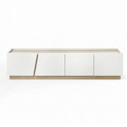 Artiss 180cm TV Unit Storage Cabinet Living Room White & Pine FUR-Z-CT05-TV180-GY-AB