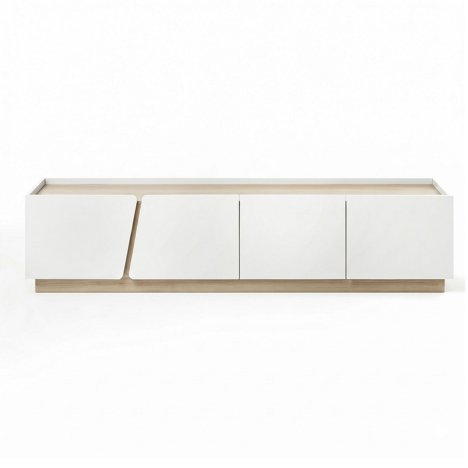 Artiss 180cm TV Unit Storage Cabinet Living Room White & Pine FUR-Z-CT05-TV180-GY-AB