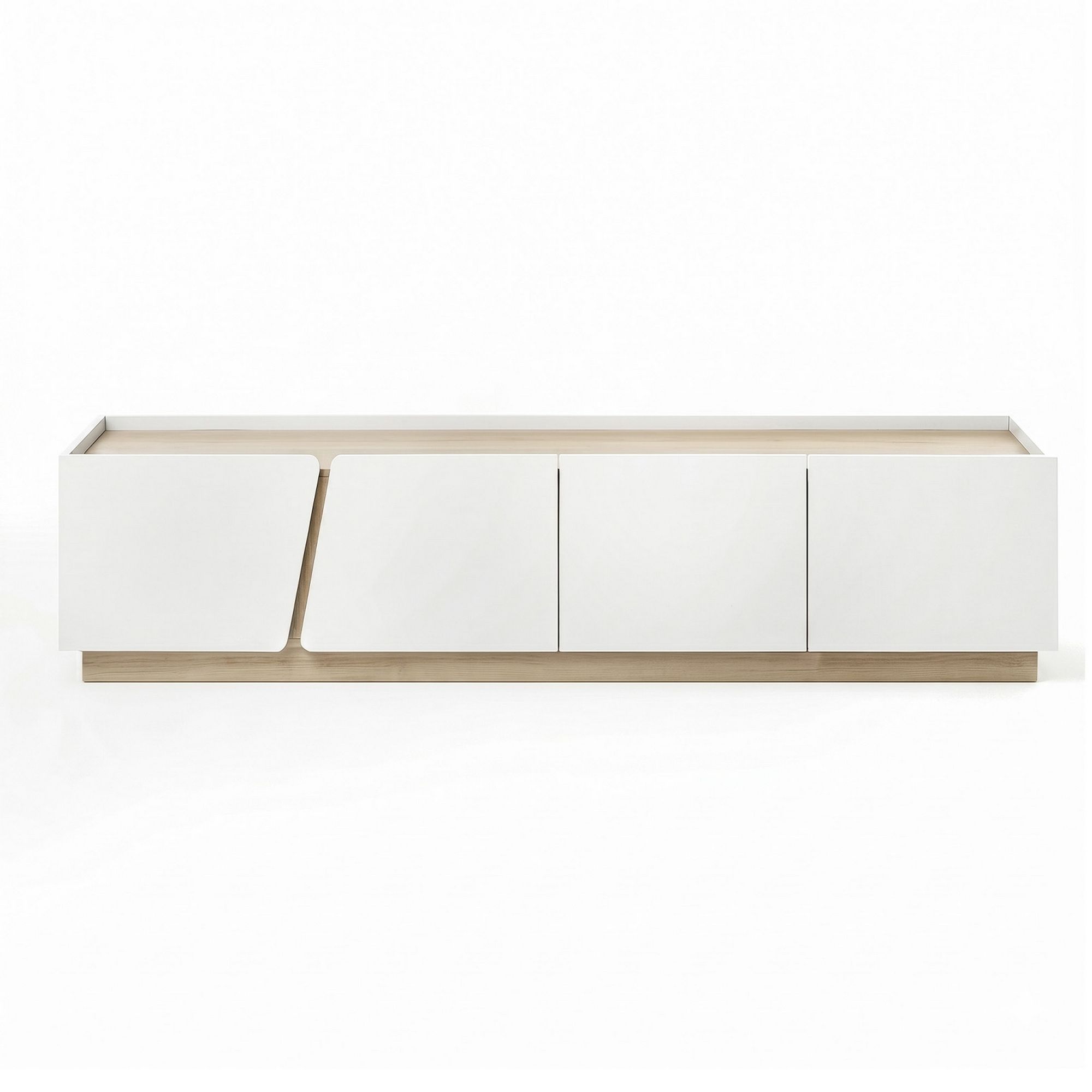 Artiss 180cm TV Unit Storage Cabinet Living Room White & Pine FUR-Z-CT05-TV180-GY-AB