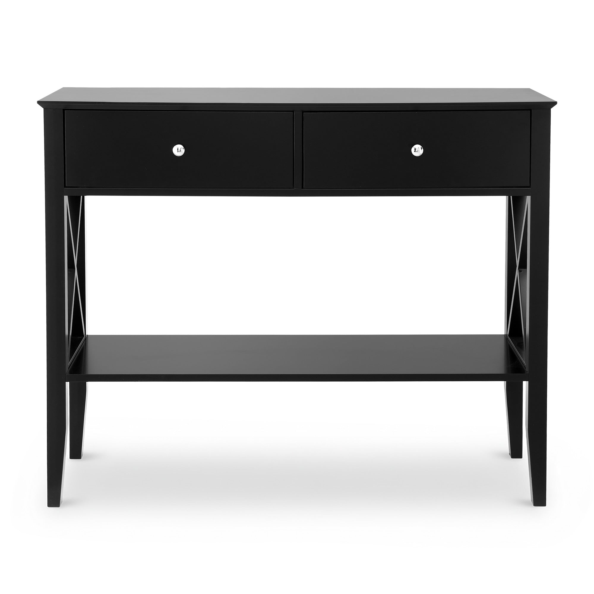 Artiss Console Table 2 Drawers 100CM Black FUR-Z-HS-2D100-BK